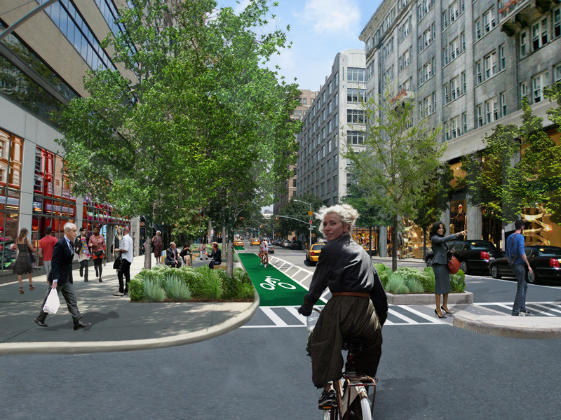 Hudson Square cyclist