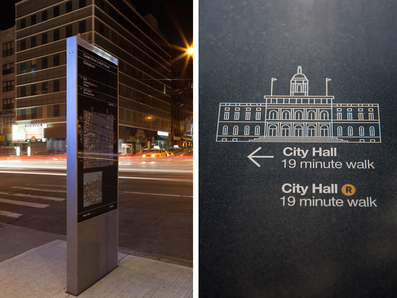 NYC wayfinding night NYC wayfinding night